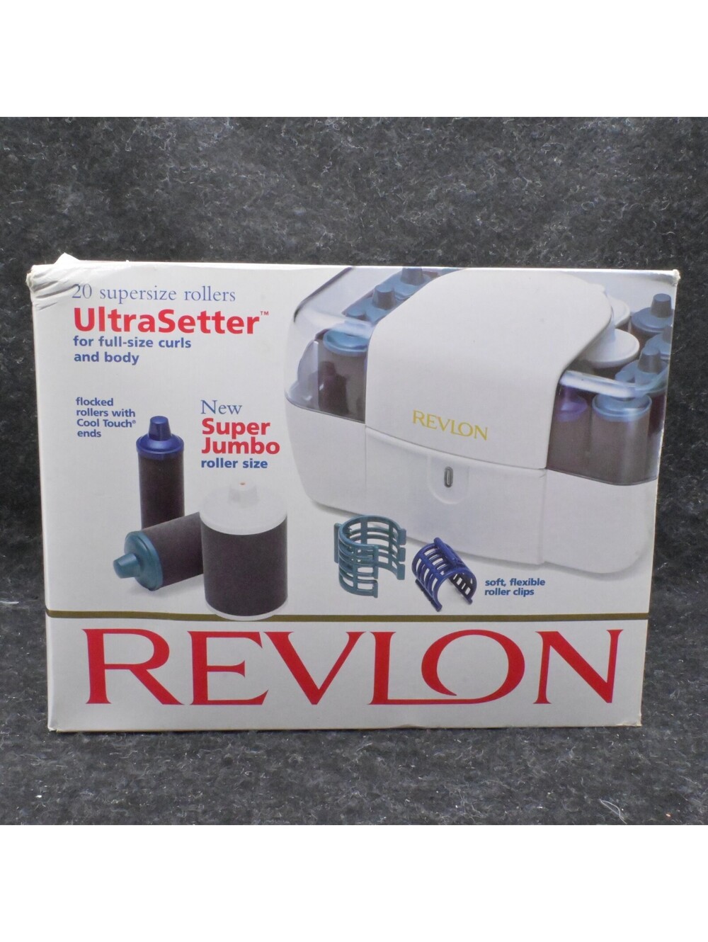 Boxed Revlon Ultrasetter Full Size, 20 Hot Rollers 20 Clips RV255 open box